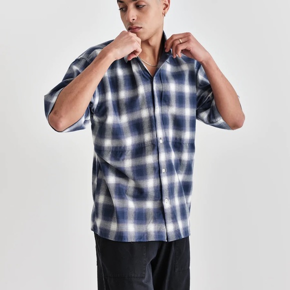 Hayhill Shirt Navy Ombre Check Wax London - Picture 5 of 6